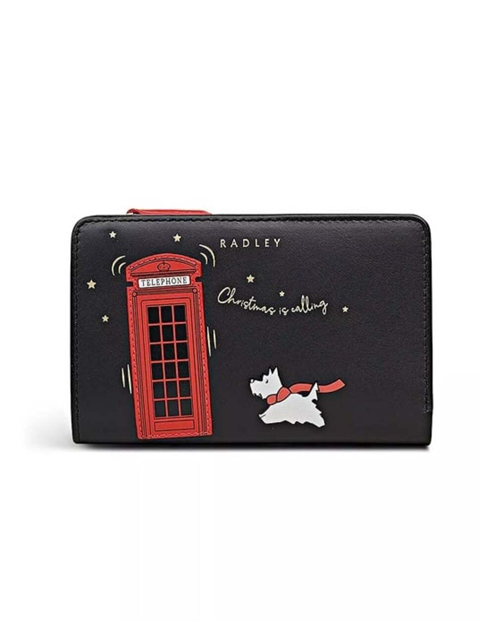 Radley London Christmas Is Calling Medium Bifold Wallet Black (MSRP $98)
